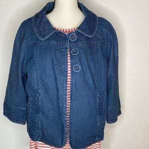 Trixie+LULU Jacket Blue Denim 3/4 sleeve Feminine Jacket